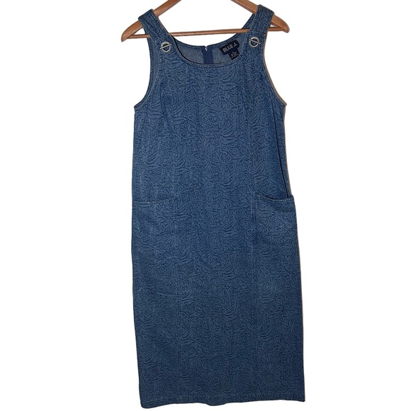 Blue Jay Dresses & Skirts - Big Pockets Vintage Y2K Floral Berry Print 100% Cotton Denim Dress